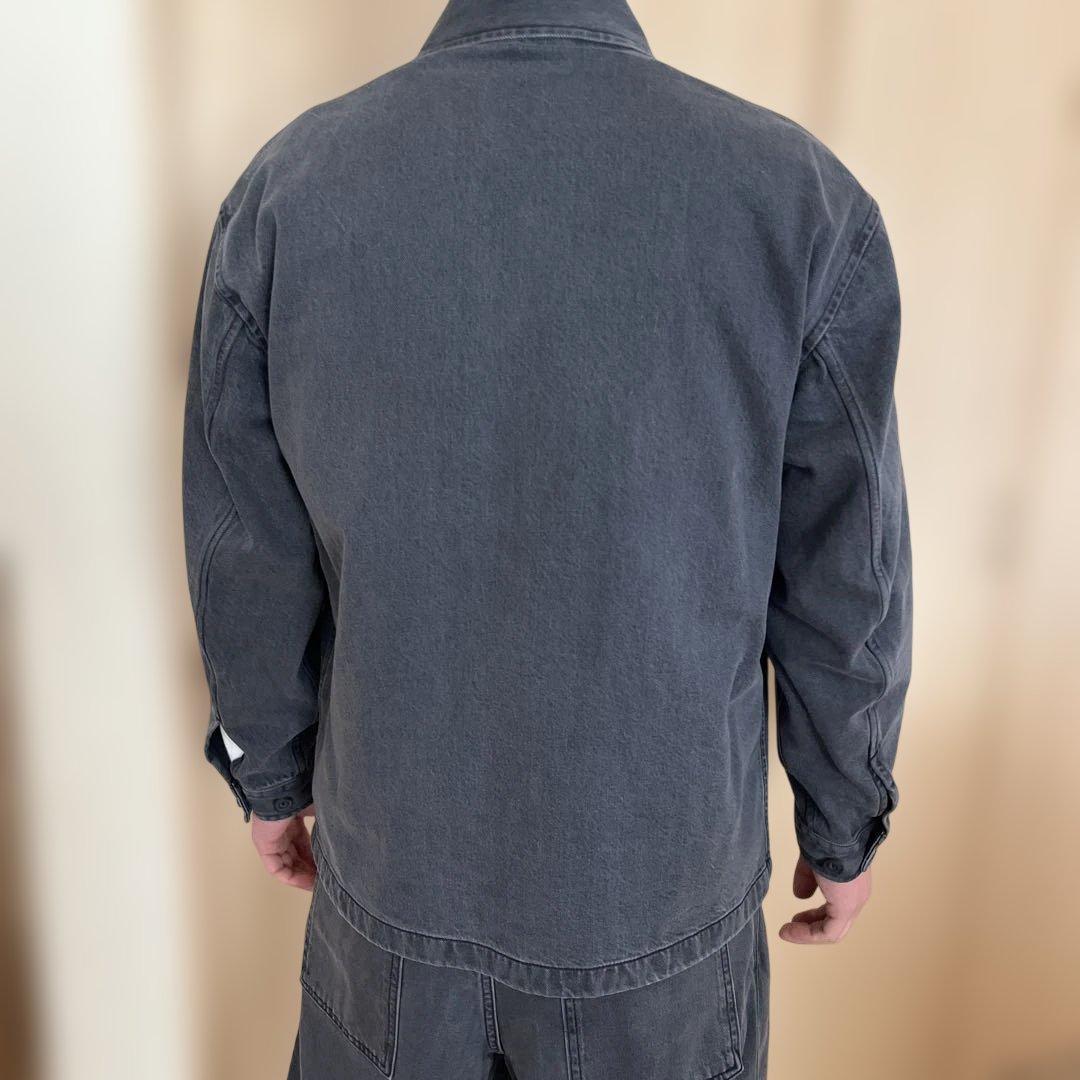 新品UNIQLOUオーバーサイズカラーデニムジャケットパンツセットアップルメール