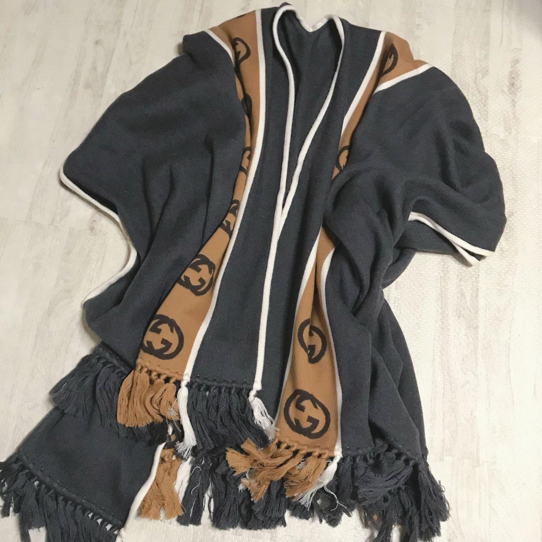 美品☆GUCCI グッチ☆ポンチョ☆ケープ☆大判ストール