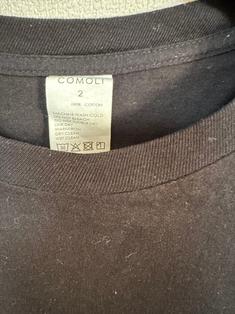 COMOLI コモリ サープラTシャツ BLACK 25SS