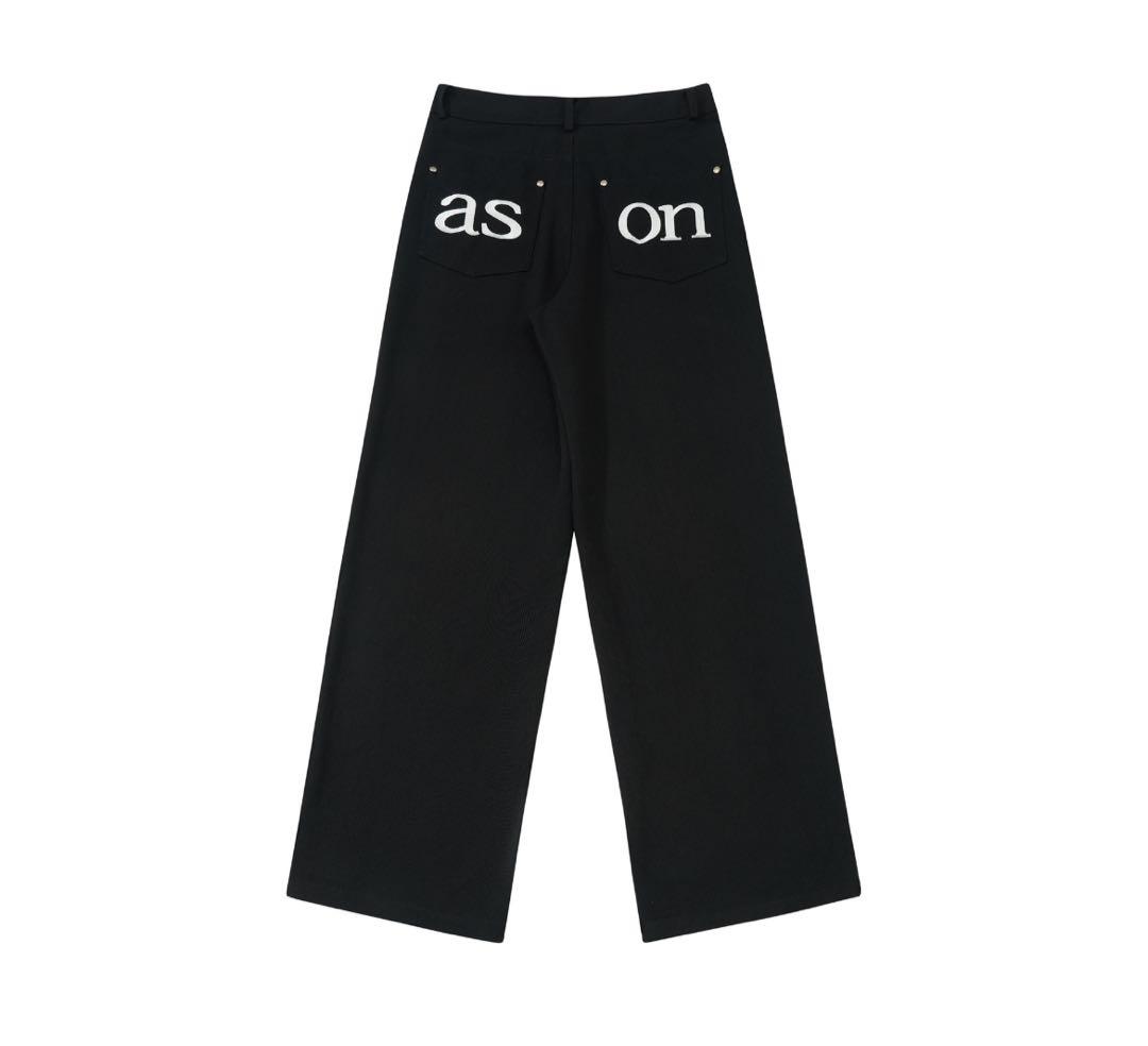 as\"on アズオン パンツ　デニム　ジーンズ　ブラック