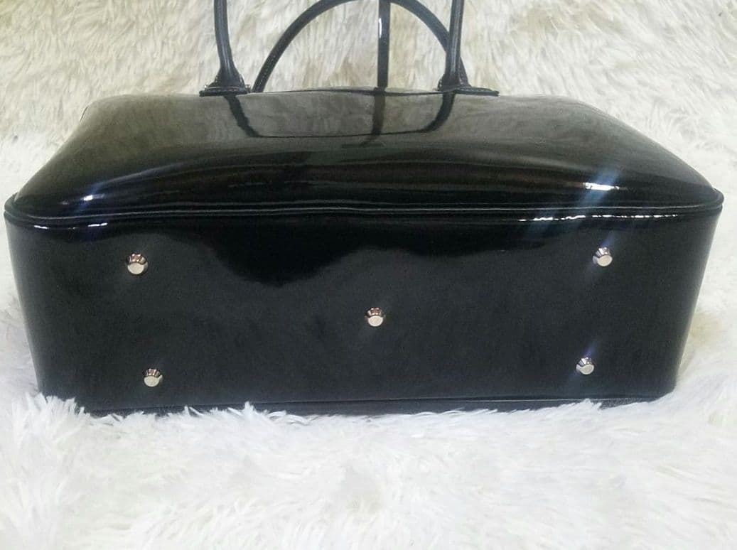 【極美品・現行】傳濱野 ボストンバッグ ハンドバッグ エナメル 黒 肩掛け可