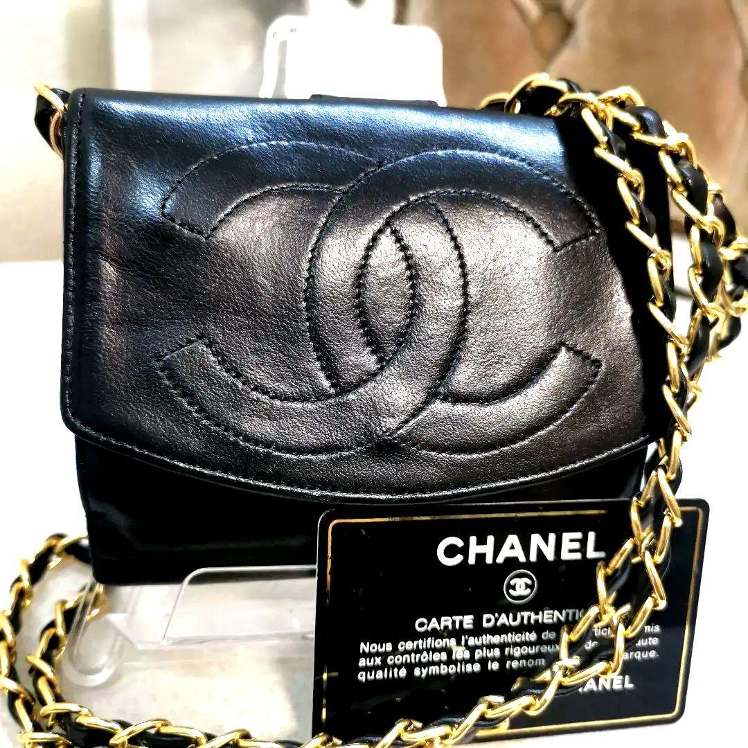 cocoa! CHANELシャネル大ココマーク財布 新品ショルダー黒カード