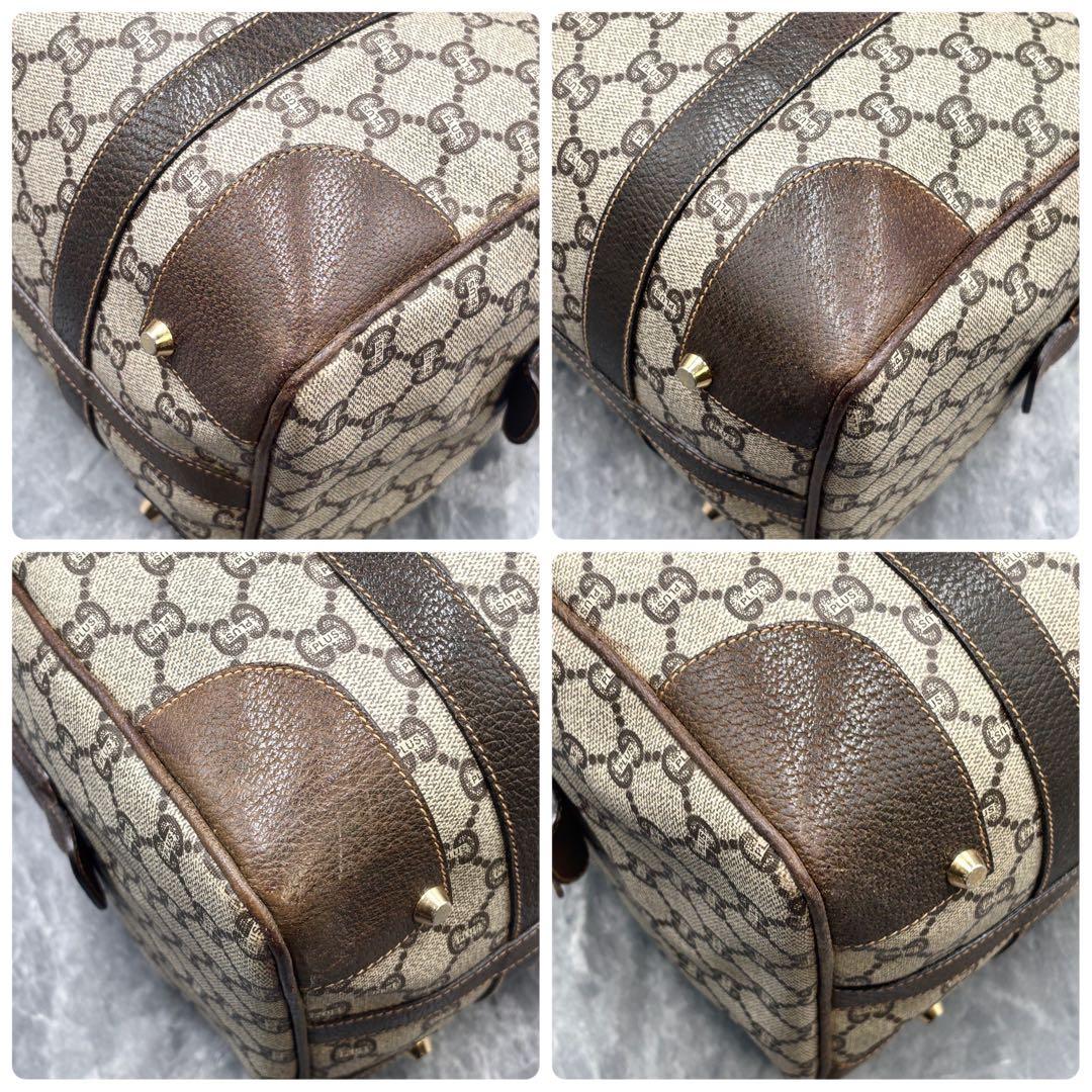 ✨美品✨GUCCI GG ボストンバッグ レザー ハンド ブラウン ロゴ 金具