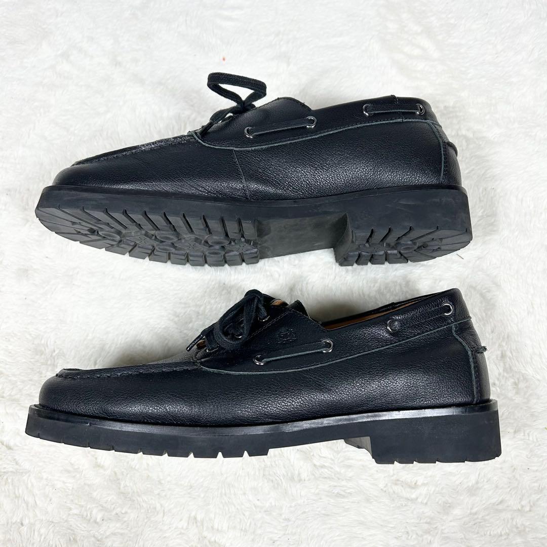 美品❗️TAKEO KIKUCHI デッキモカシン　シボ革　レザー　ブラック