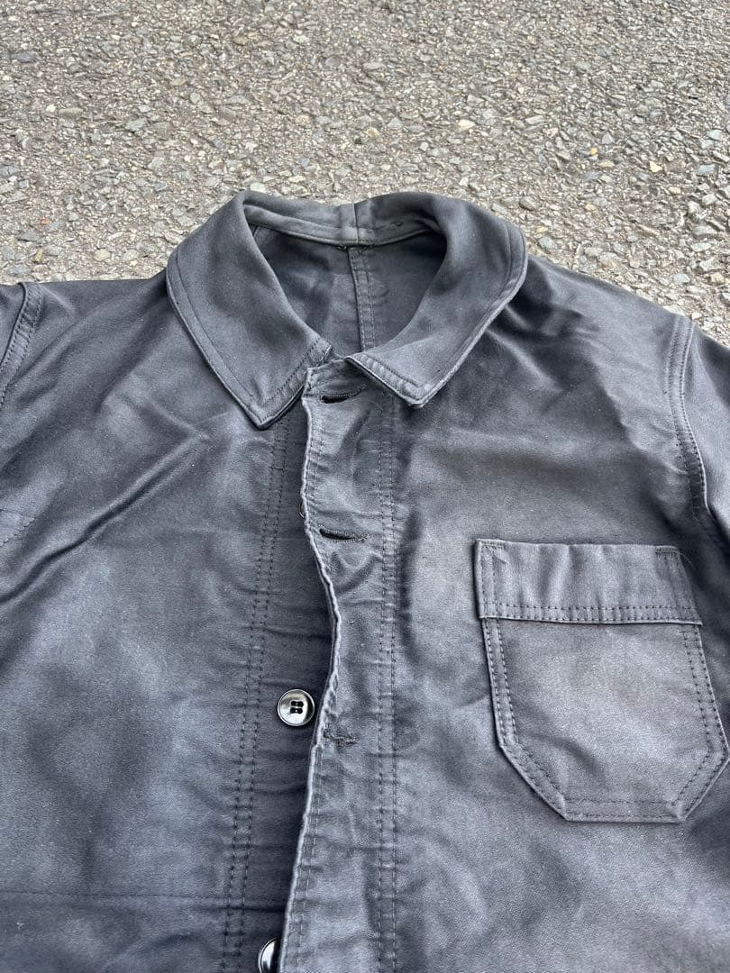 60s ブラックモールスキンジャケット フレンチ