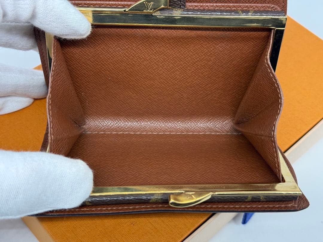 美品！ルイヴィトン　ポルトモネ・ビエ　ヴィエノワ　がま口付き二つ折り財布