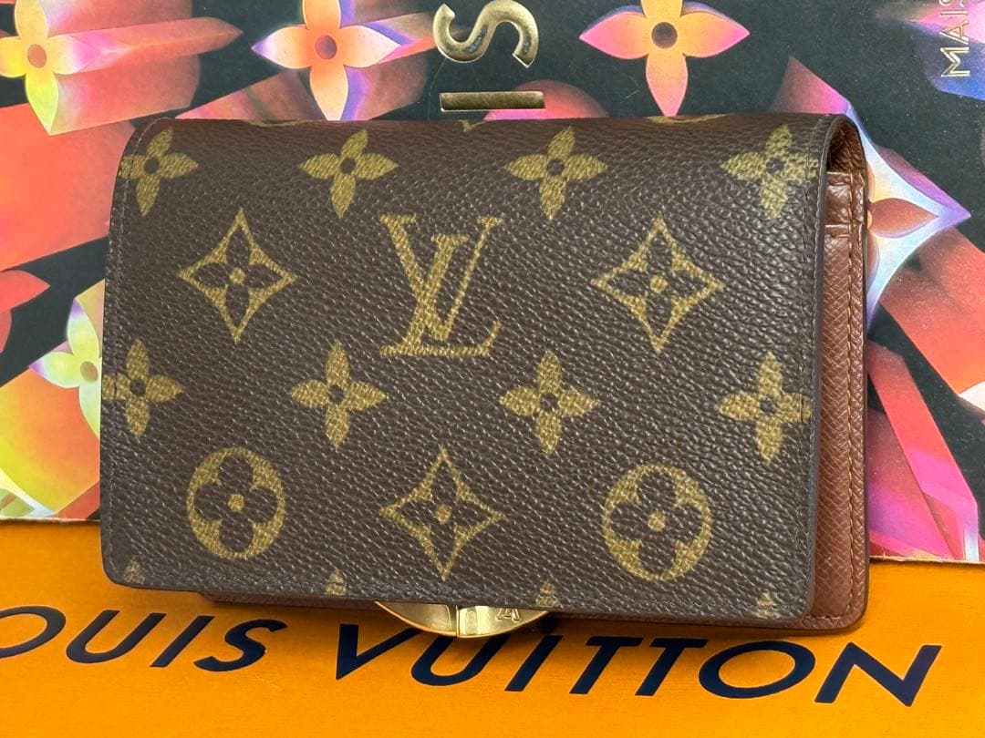 美品！ルイヴィトン　ポルトモネ・ビエ　ヴィエノワ　がま口付き二つ折り財布