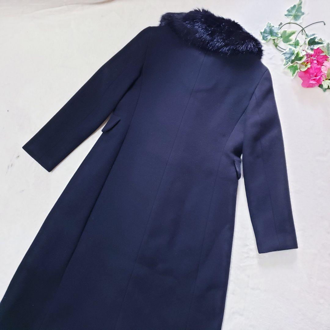 TORYBURCH フェイクファーファー付きロングコート