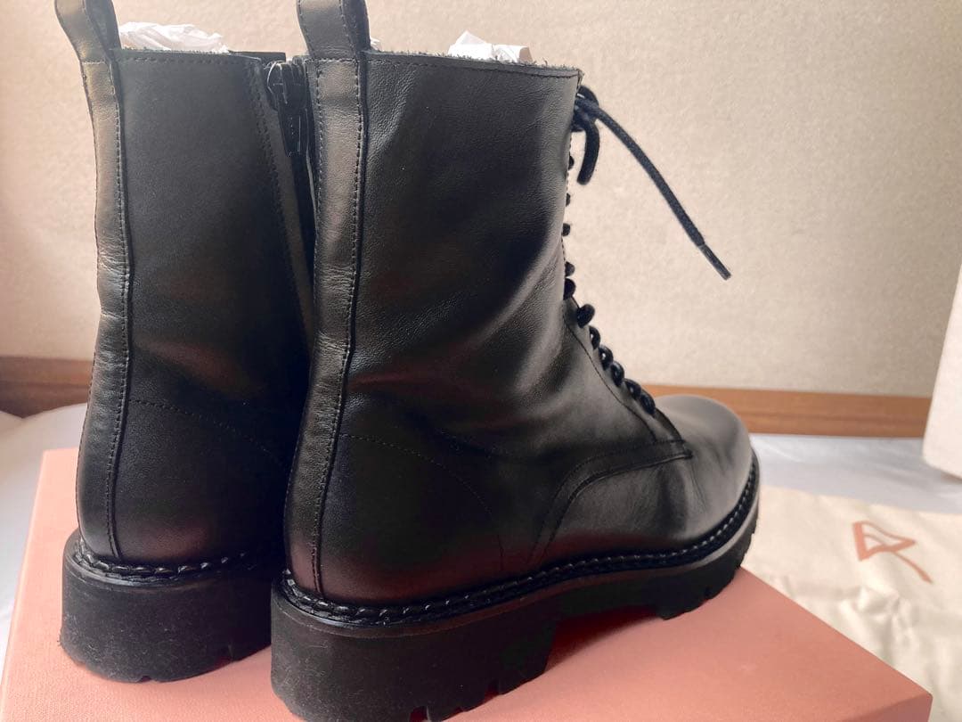 軽い! 極美 40,700円 ファビオルスコーニ 38 黒 レースアップ ブーツ