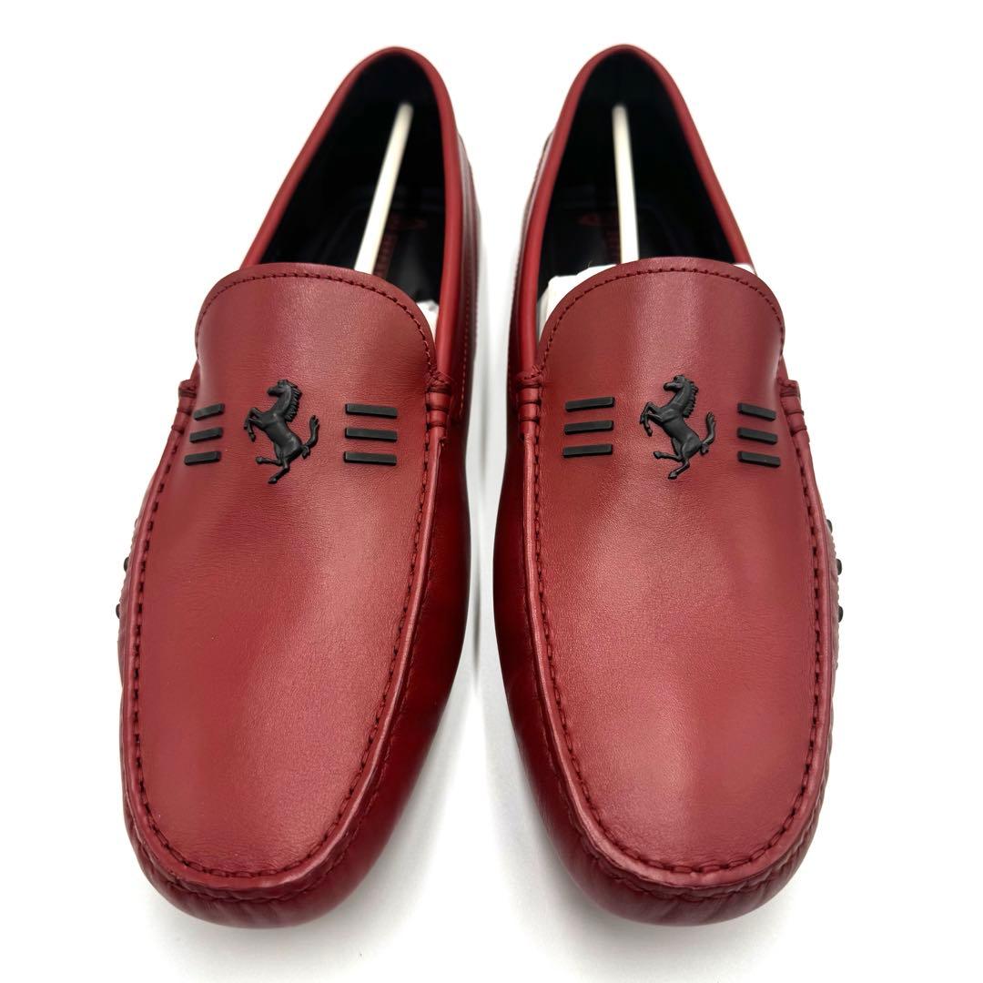 未使用 TOD'S Ferrari ドライビングシューズ レッド 10 1/2