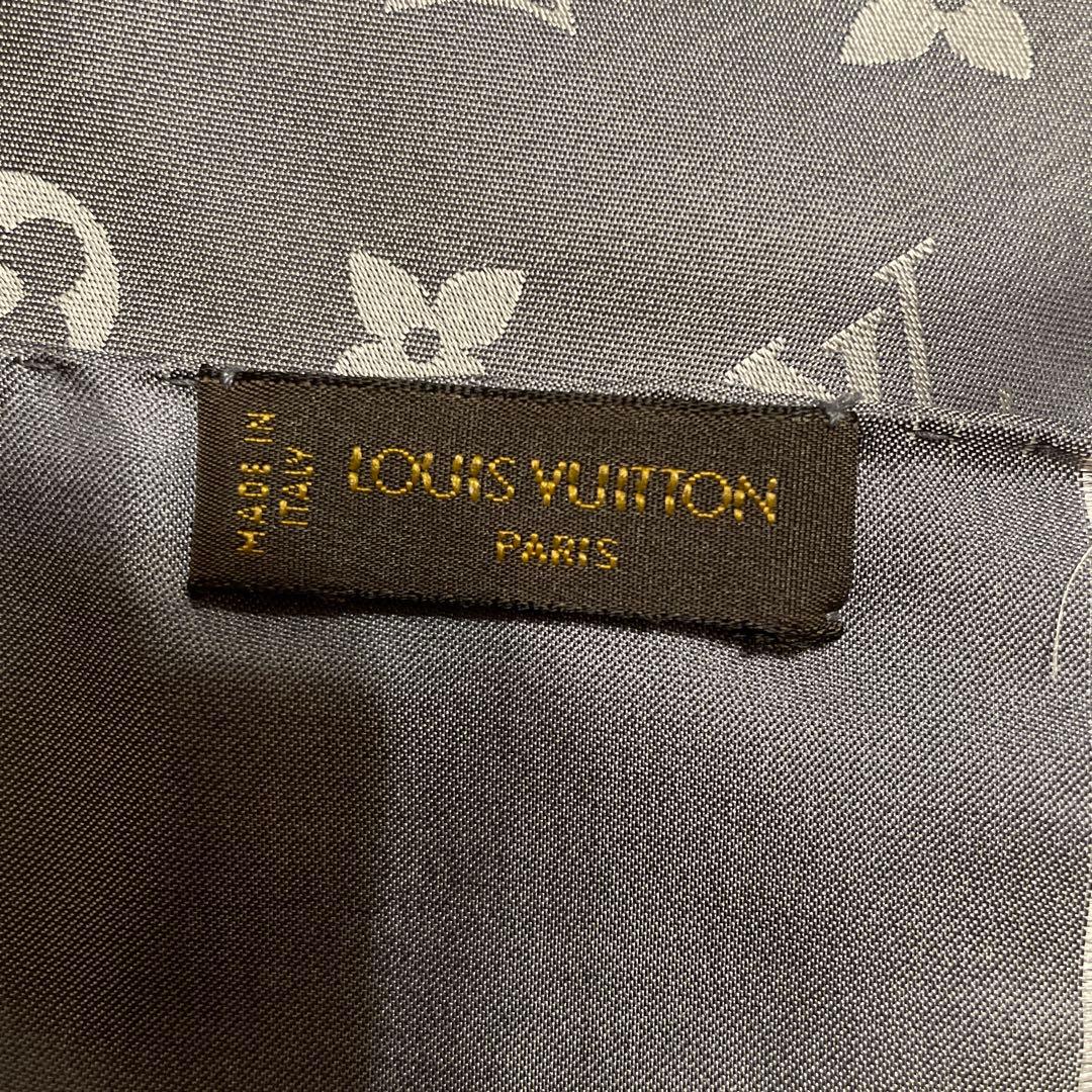 LOUIS VUITTON エシャルプ カプリ シルクストール シルバーグレー