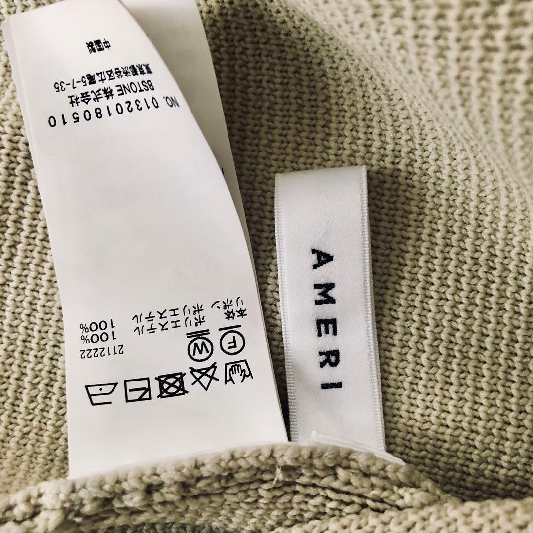 美品　AMERI MANY RIBBON SHORT KNIT TOP s