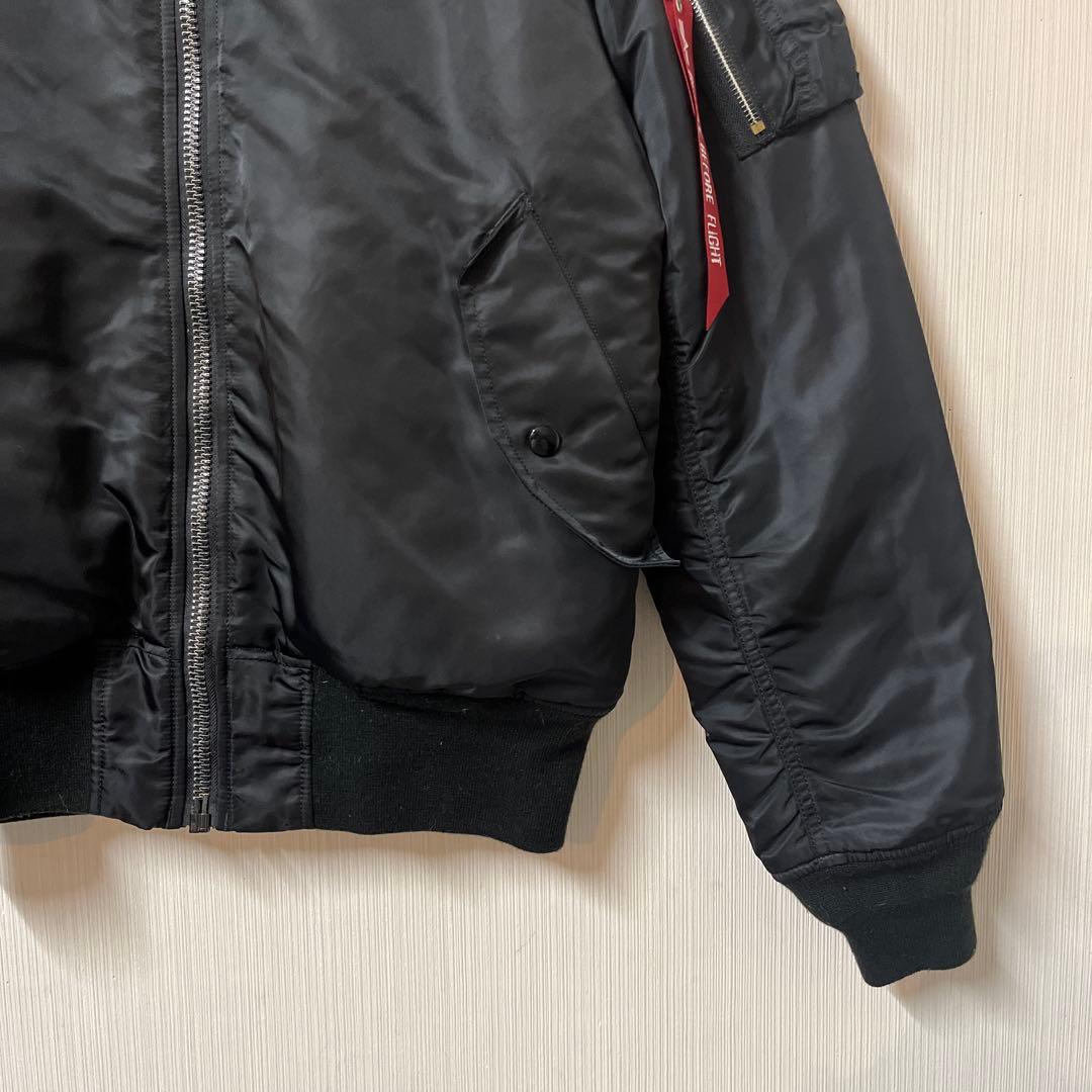 ✨MA-1！ALPHA INDUSTRIES L ブラック リバーシブル 短丈