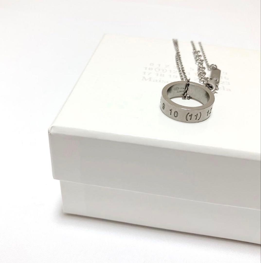 新品 25ss マルジェラ ナンバリングリングネックレス 銀シルバー