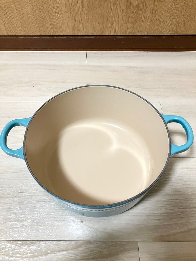 ル・クルーゼ ココットロンド 22cm カリビアンブルー 両手鍋