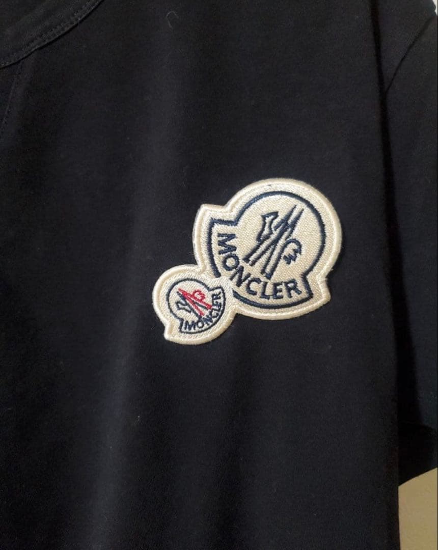 テ*君様 MONCLER ダブルワッペン黒