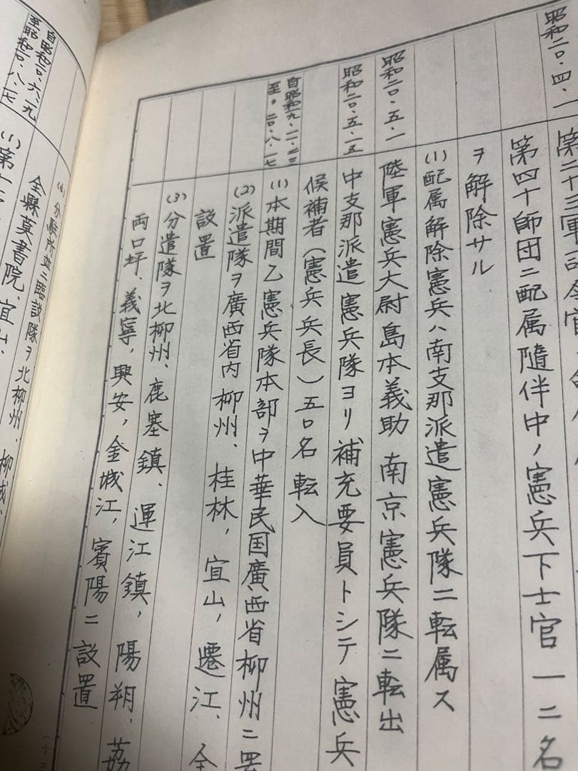 日本軍　支那事変　古書　戦時資料　支那事変メモ　戦争