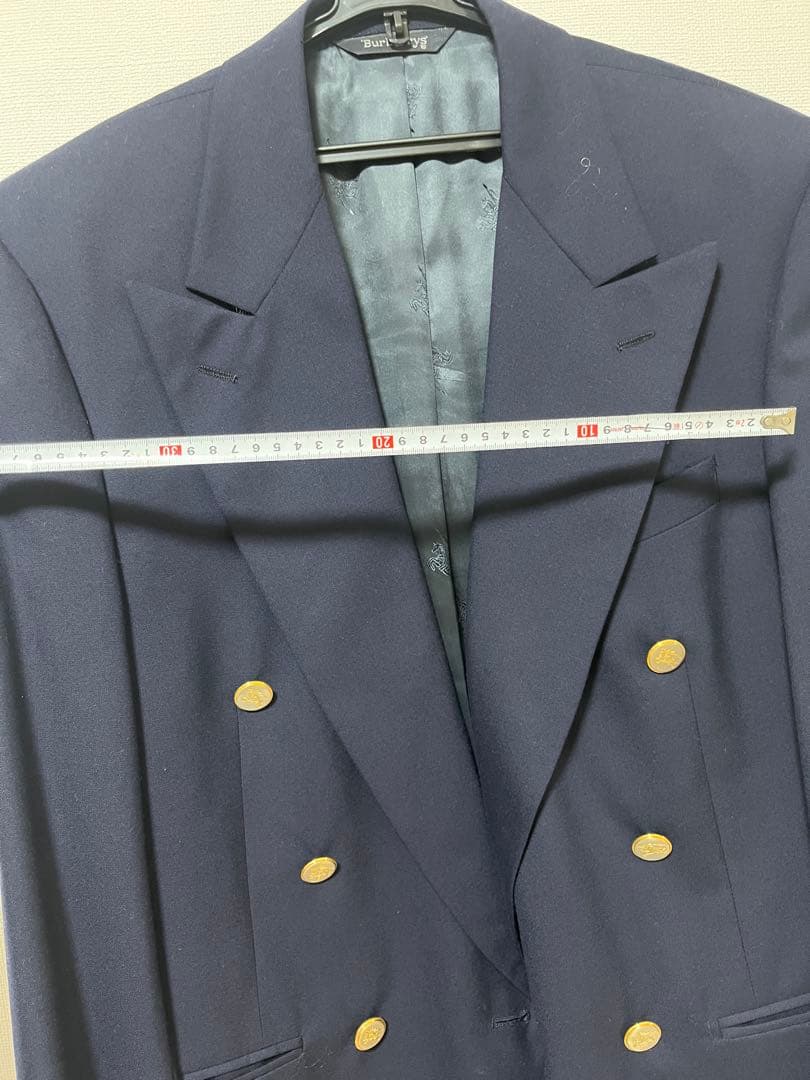 美品 バーバリー ダブル 紺ブレ 金ボタン サイズダークネイビー