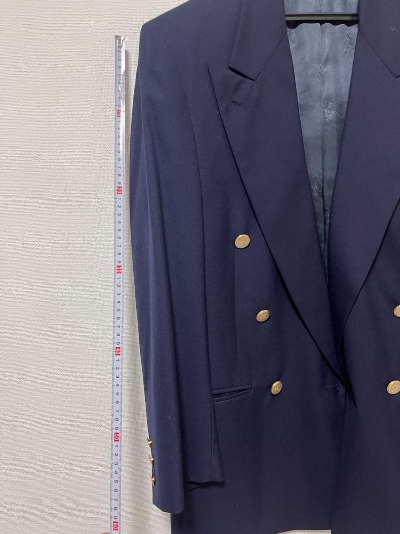 美品 バーバリー ダブル 紺ブレ 金ボタン サイズダークネイビー