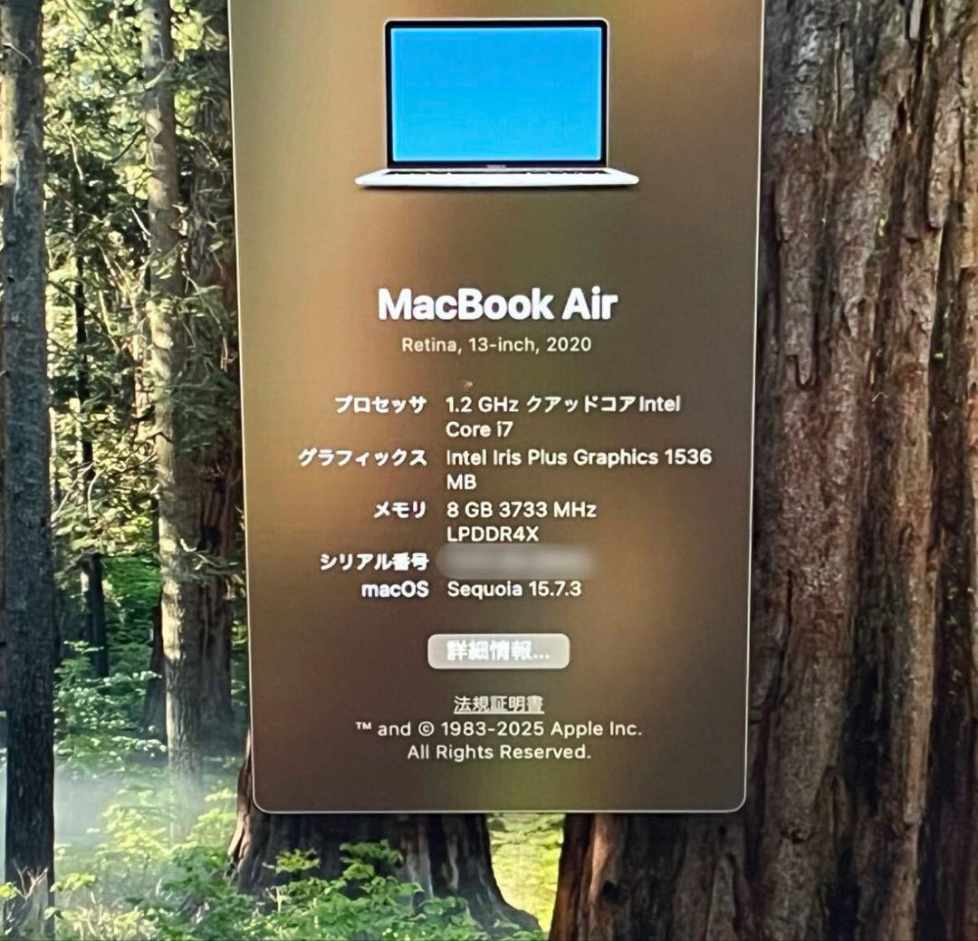 MacBook本体 Apple Macbook Air 2020 Core i7 512GB