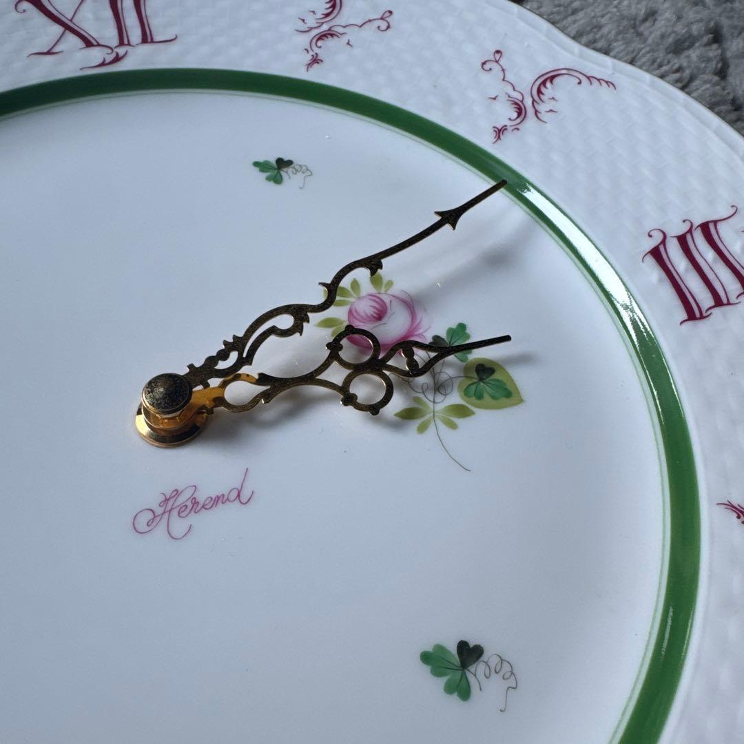 Herend 花柄陶器掛時計