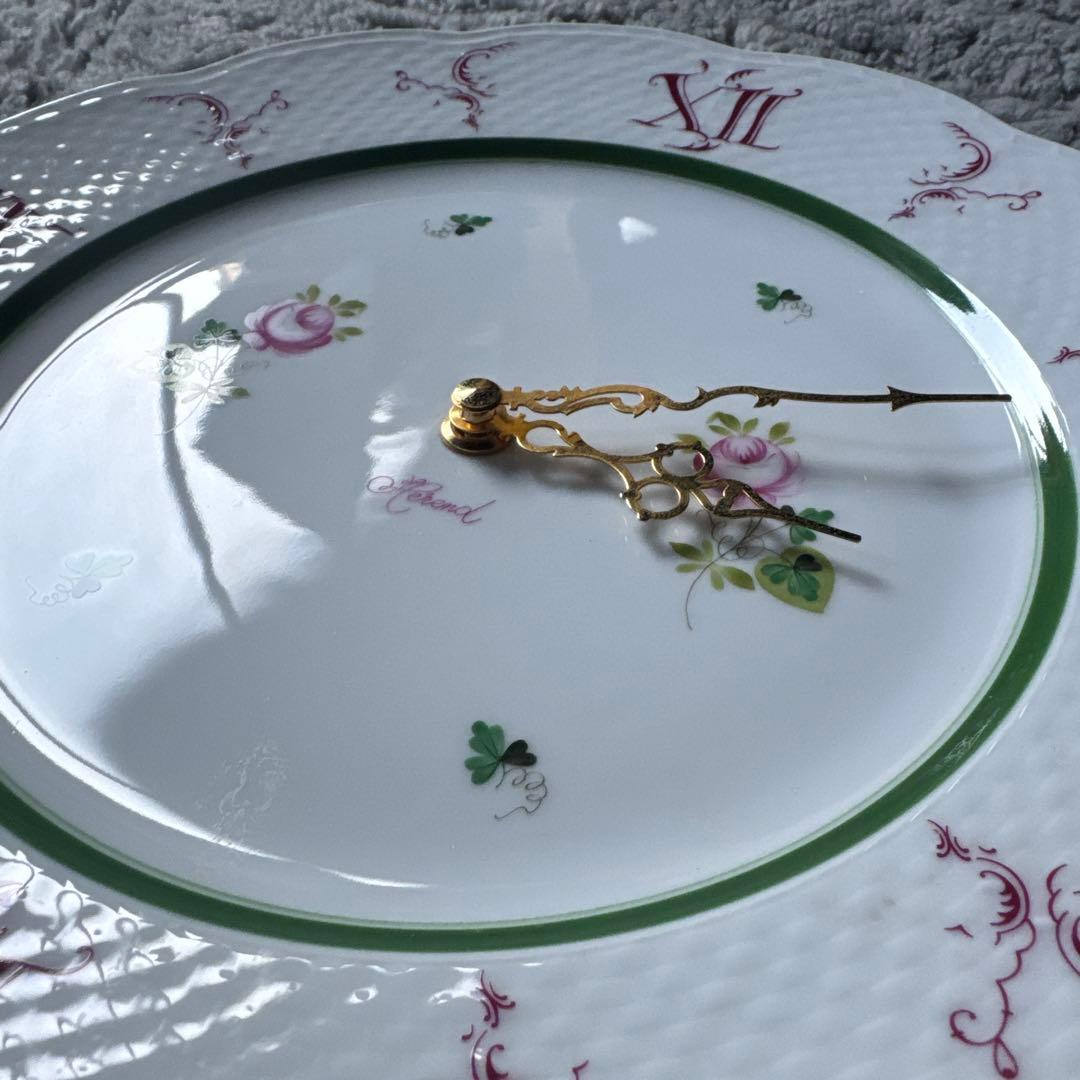 Herend 花柄陶器掛時計