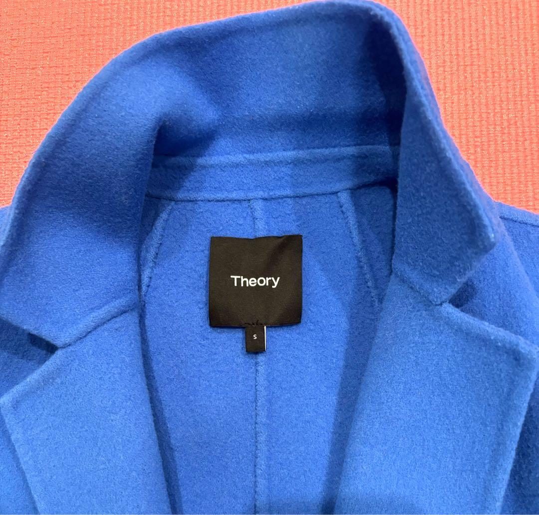 美品Theory リラックスコート S 青