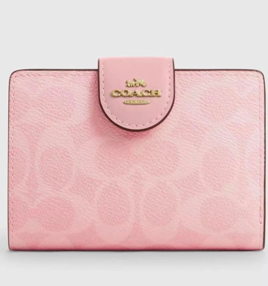COACH ピンク レザー 二つ折り財布 並行輸入品:アウトレット品