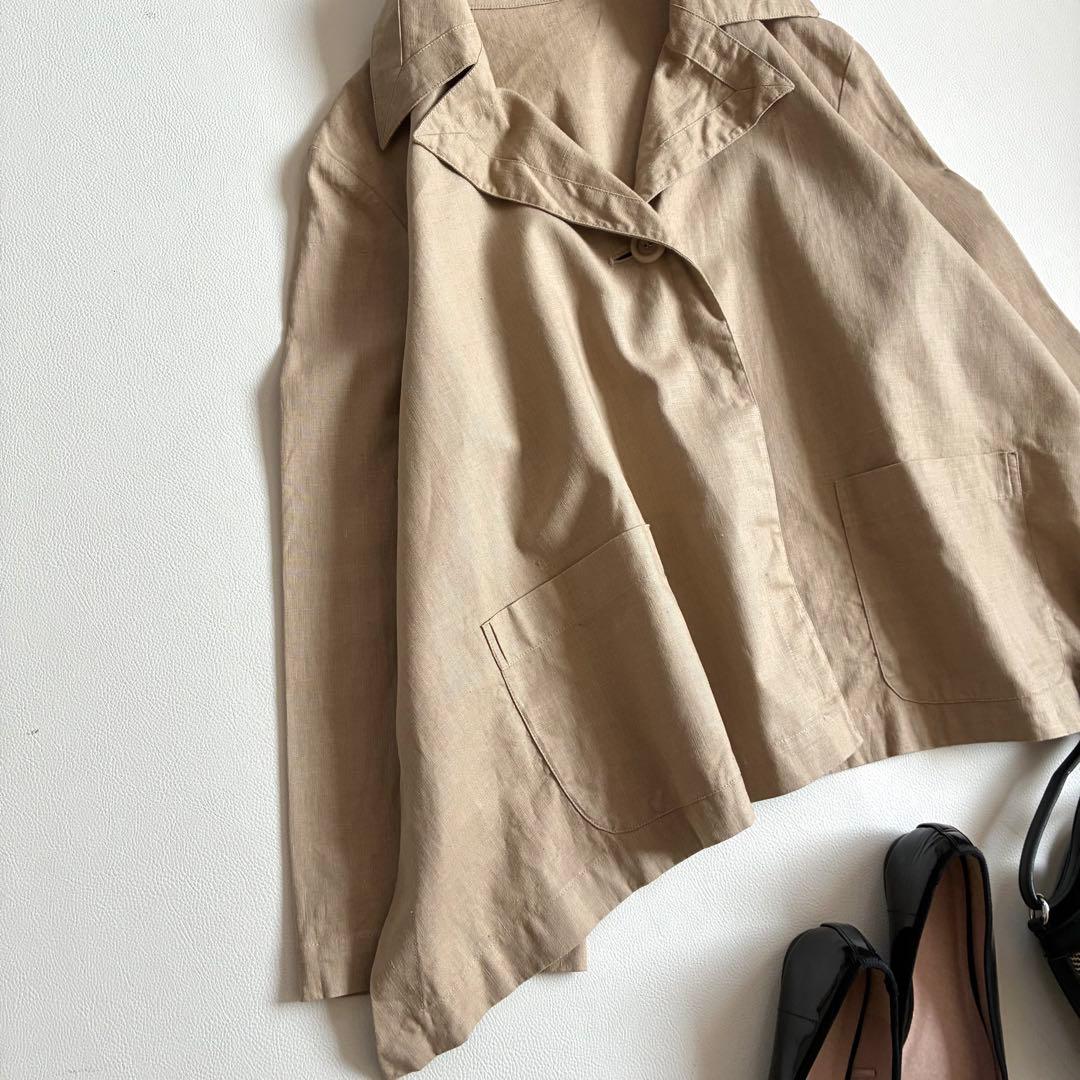 ◆美品◆3万◆TABASA◆大きいサイズ感◆綿麻スプリングジャケット◆ベージュ◆