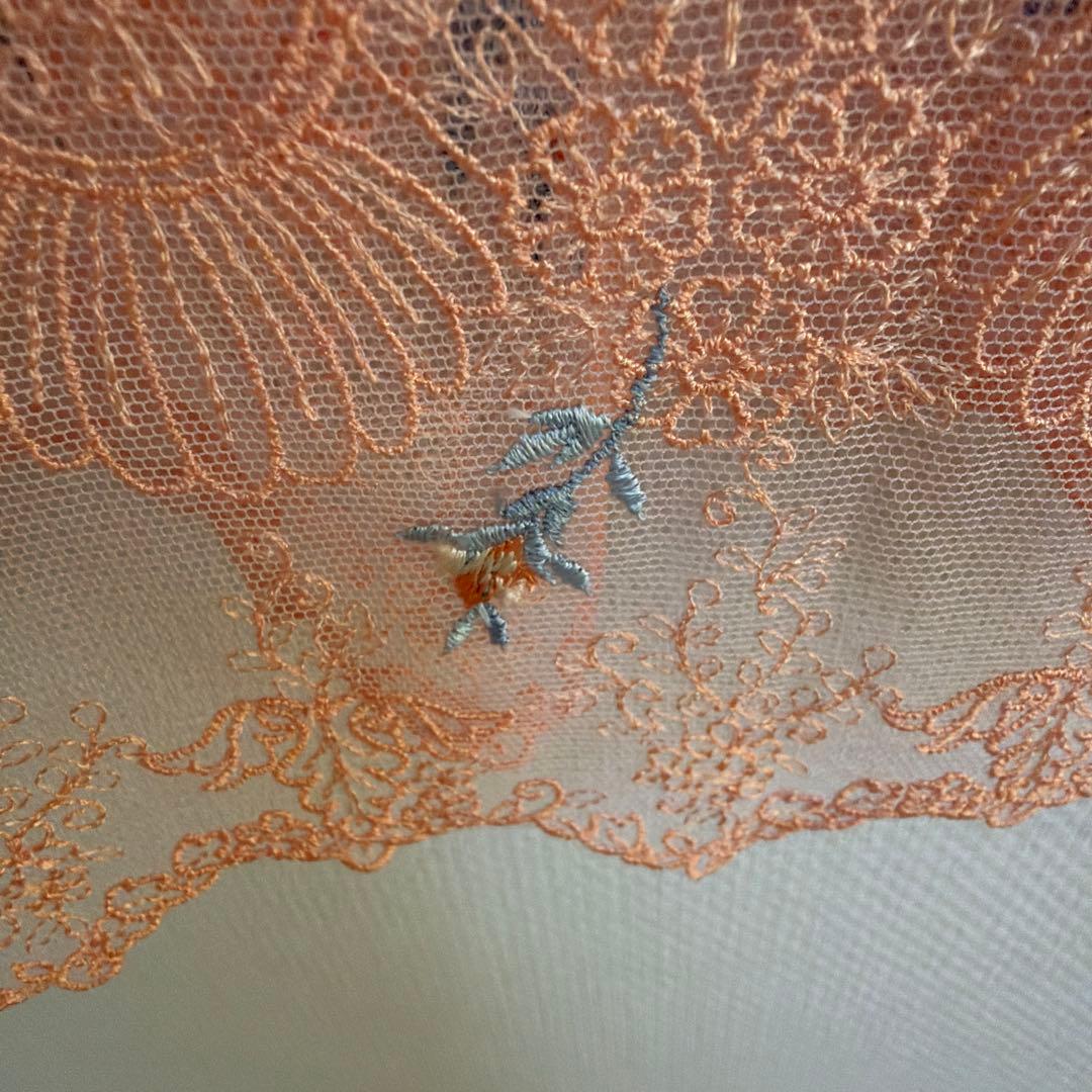 新品タグ付　Trefle 花柄刺繍 コーラルピンク レースキャミソール