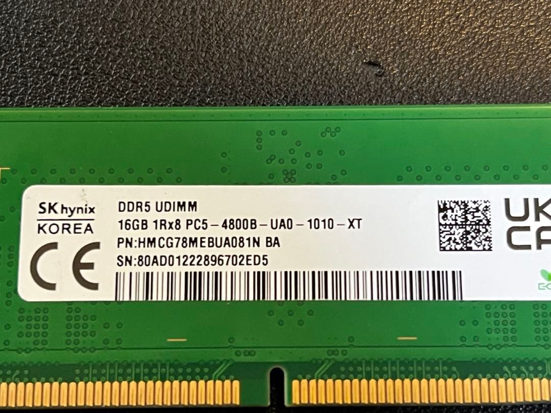 DDR5 16GB 4800MHz デスクトップ用メモリ③