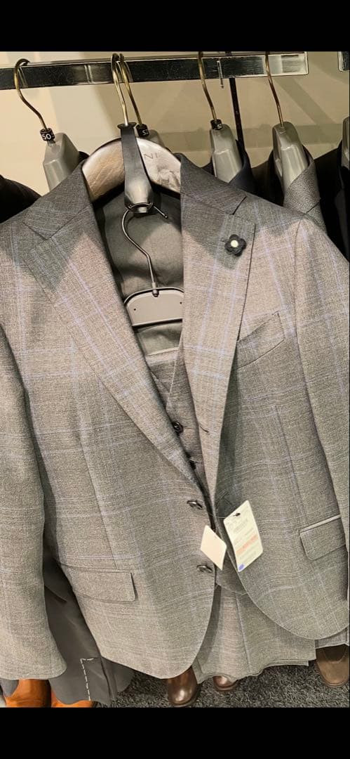 Marnist　LARDINI 44グレー チェック柄 3ピース