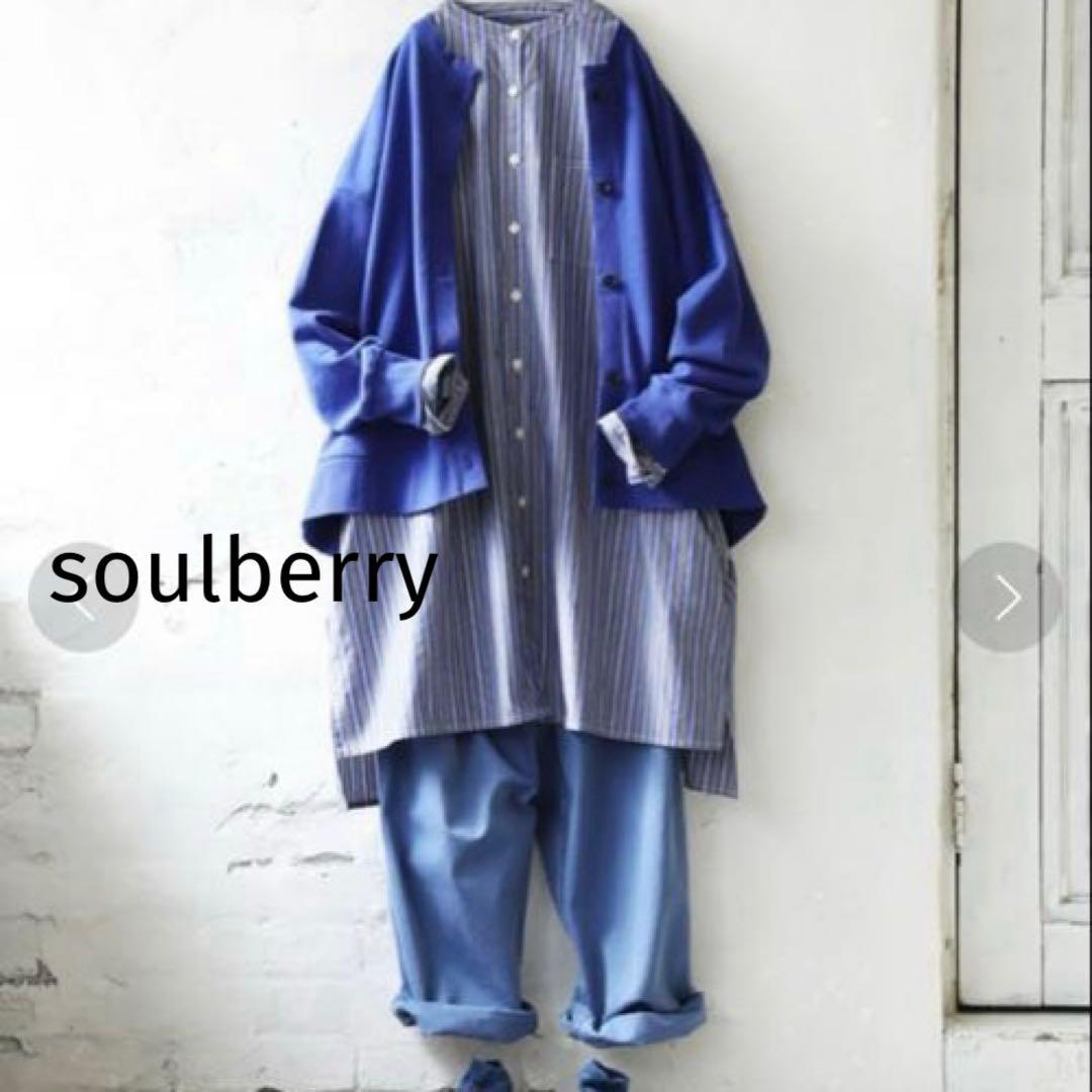 soulberry ソウルベリー（LL）はちみつ堂の凛とストライプなチュニック