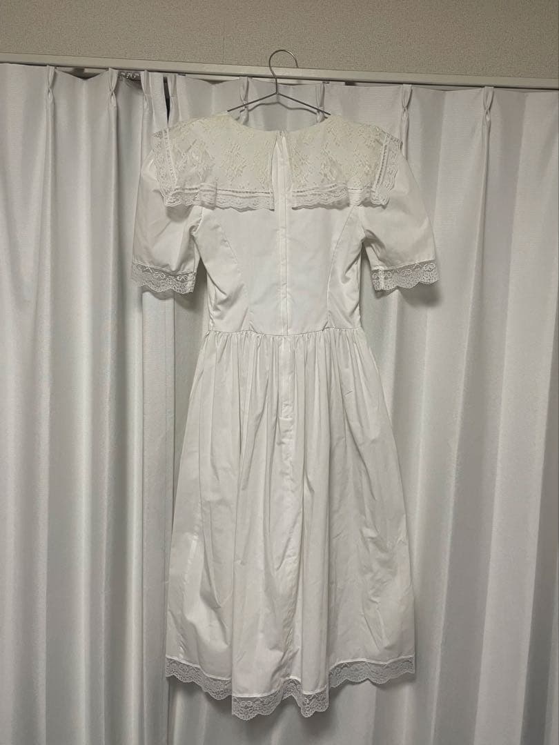 GUNNE SAX レースセーラー襟付きワンピース 表記サイズ5 白
