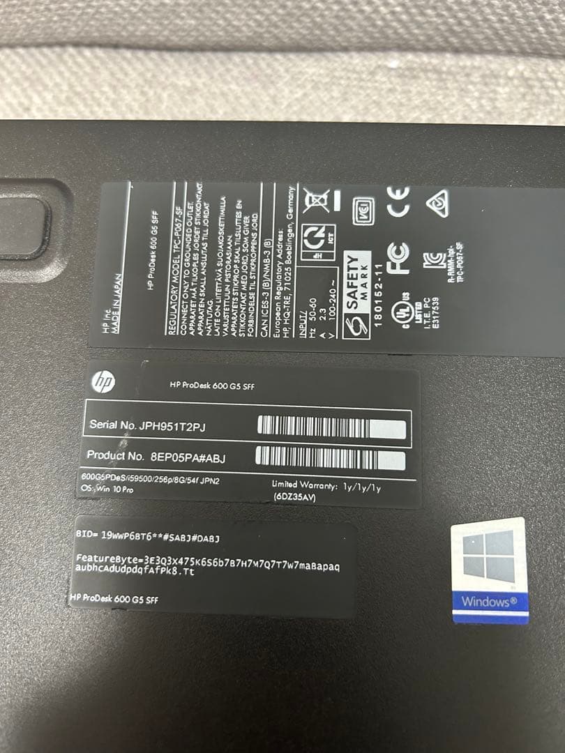 HP ProDesk 600 G5 SFF デスクトップPC Corei5