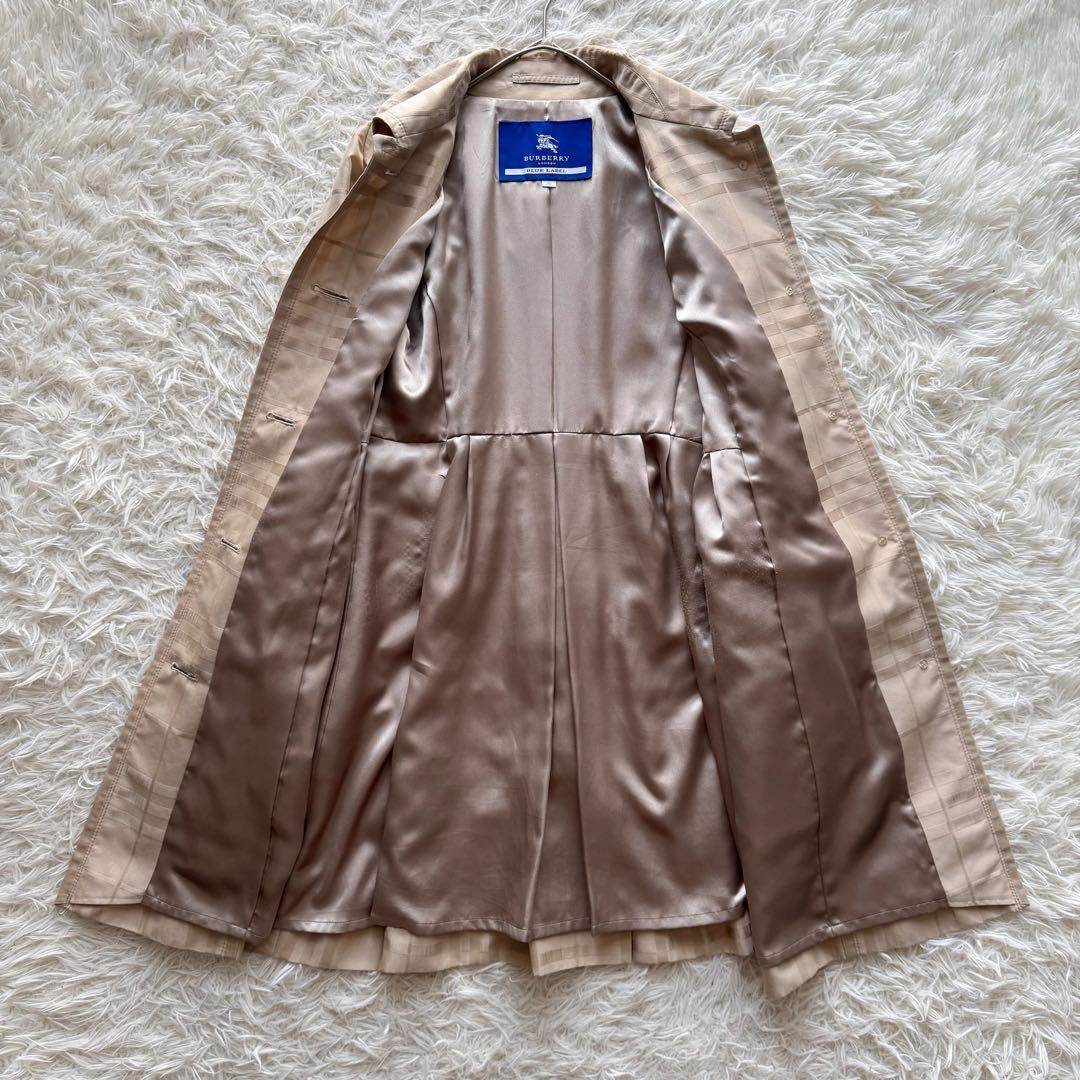 バーバリーブルーレーベル　トレンチコート　シャドーチェック　袖フレア　38