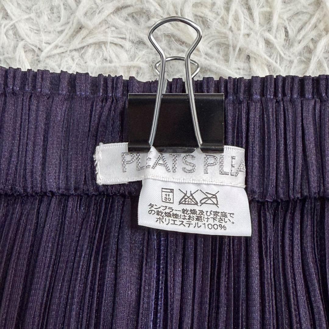 16451✨PLEATS PLEASE ロングスカート フレア パープル
