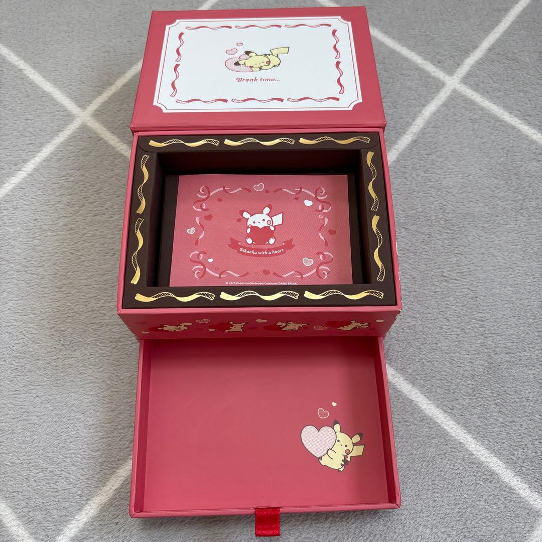 バレンタインピカチュウぬいぐるみ トートバッグ チョコレートボックス空箱