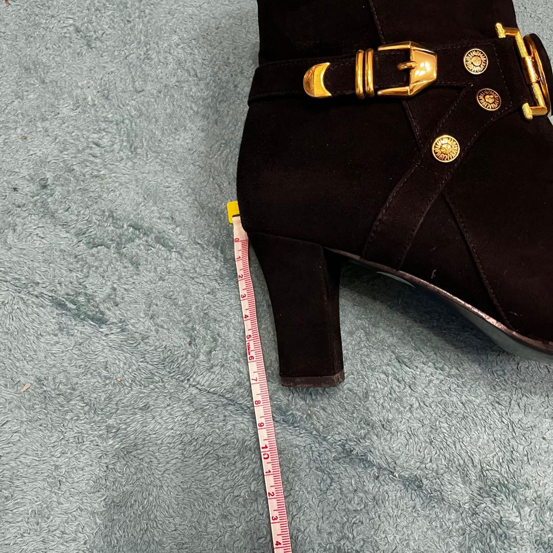 VERSACE ブラックショートブーツ スエード