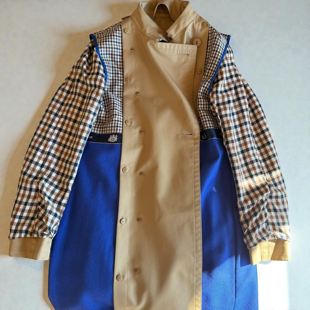 希少美品 アクアスキュータム ロング丈　ブルーライナー付　トレンチコート 8