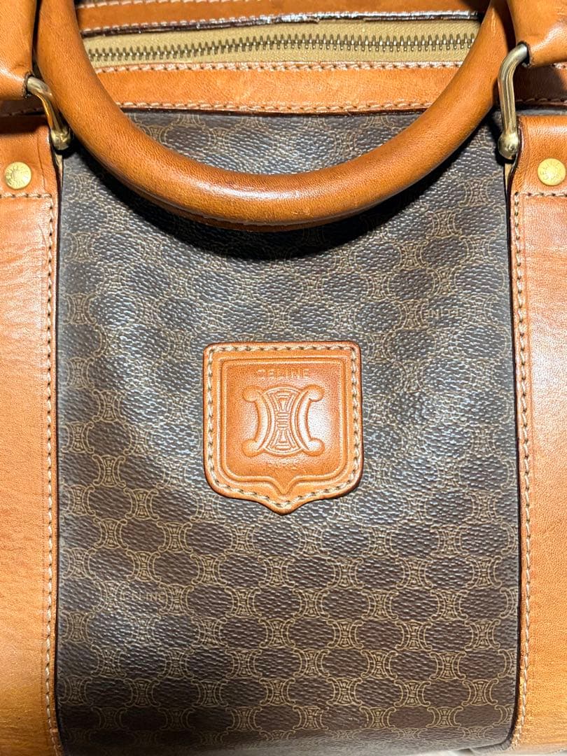 美品 CELINE セリーヌ マカダム柄 ボストンバッグ カデナ オールド