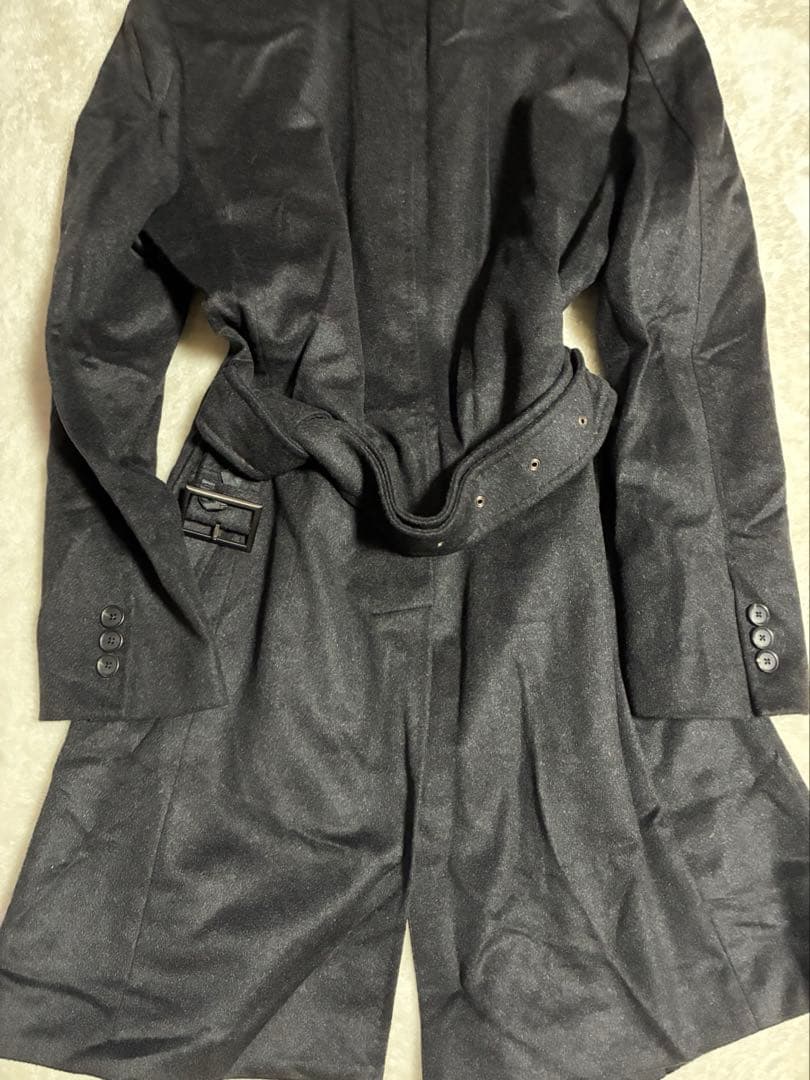 美品　カシミヤ100%ブラックロングコート　コムサプラチナム