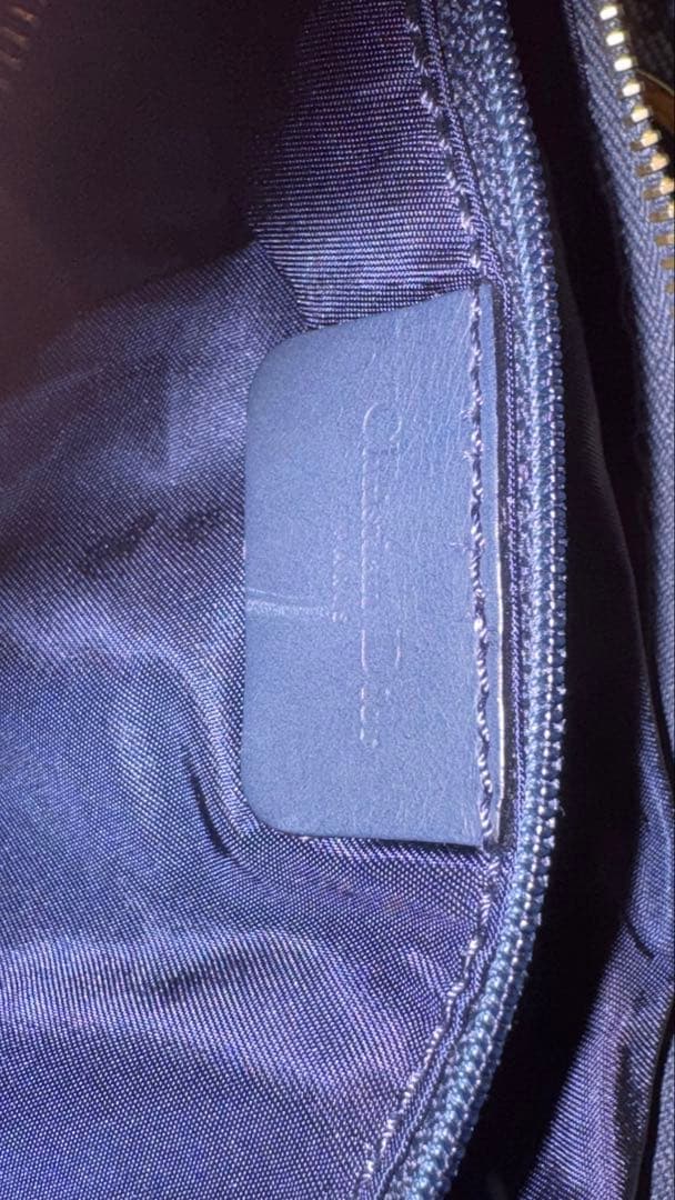 DIOR トロッター ミニボストンバッグ D金具 キャンバス ネイビー