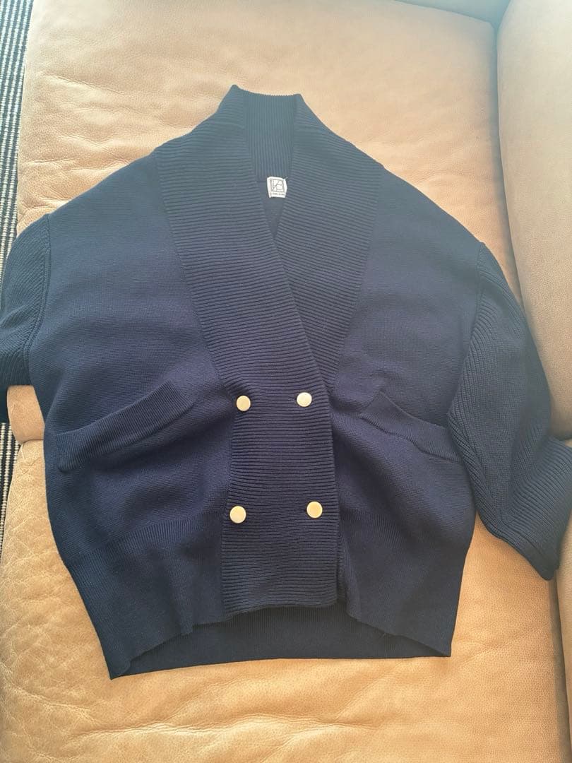 Double-breasted Knit cardigan ネイビー