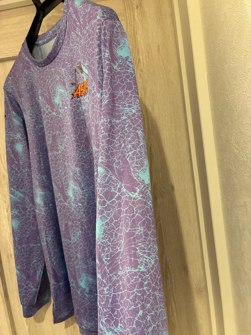 ASICS×ELDORESO　総柄ロングスリーブTシャツPurple Lサイズ