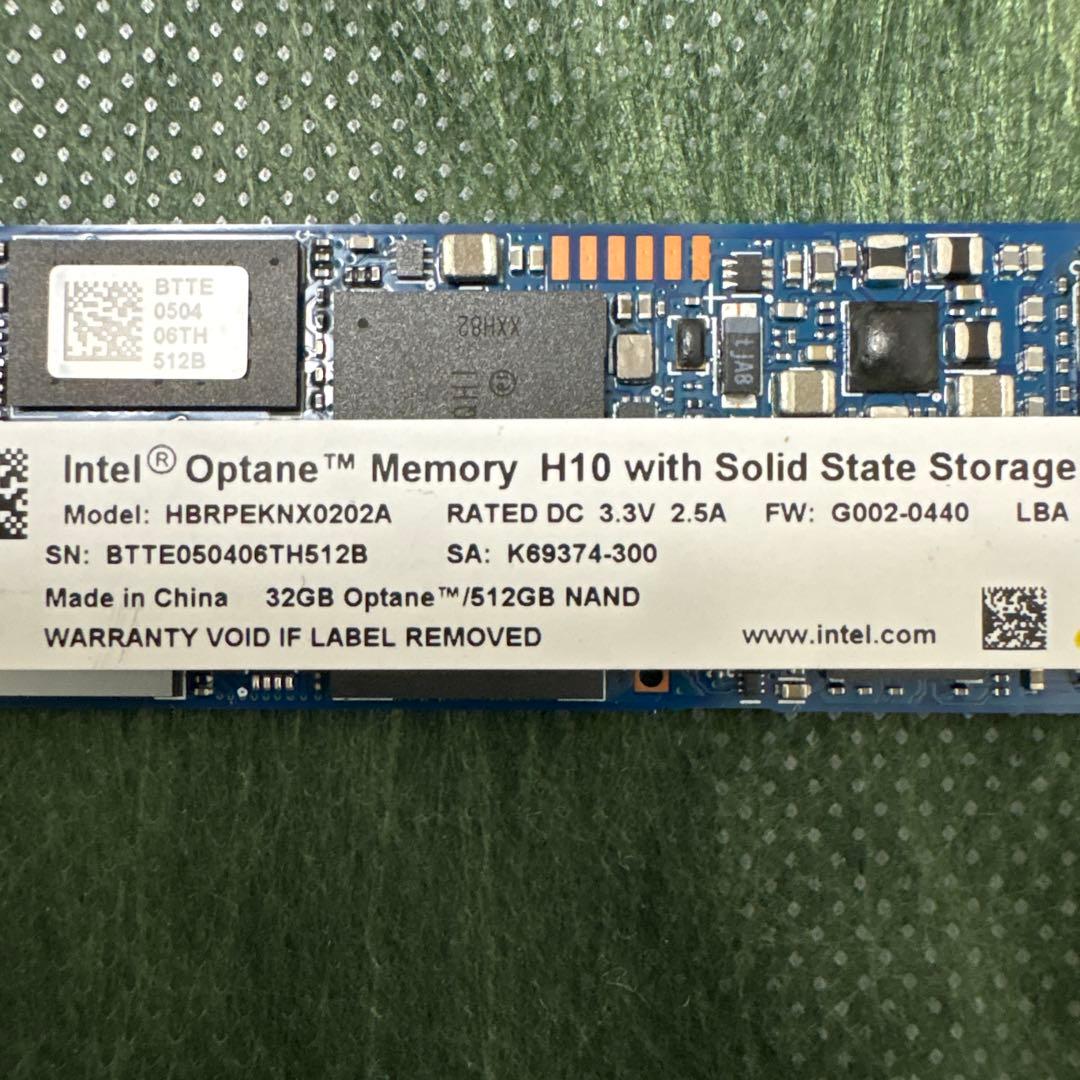 内蔵型SSD Intel Optane H10 32GB+512GB SSD