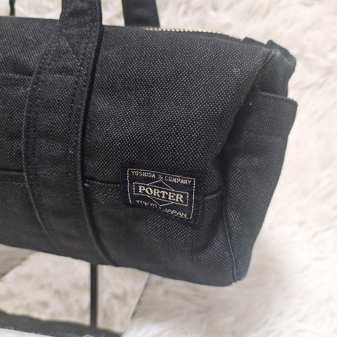 極美品 PORTER スモーキー ミニドラムバッグ ブラック