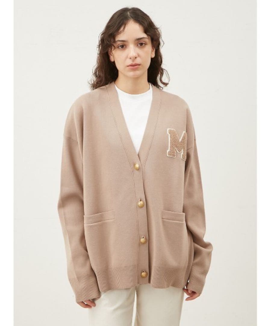 新品 mila owen アップリケデザイン金釦Vネック ニットカーディガン