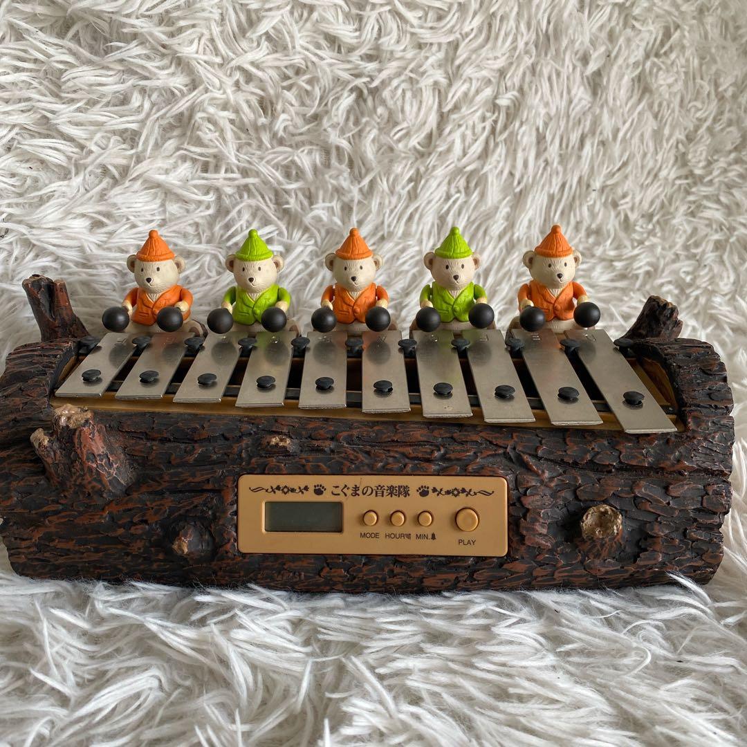 ビーアイ　こぐまの音楽隊　からくりオルゴール　シロフォン　目覚まし時計