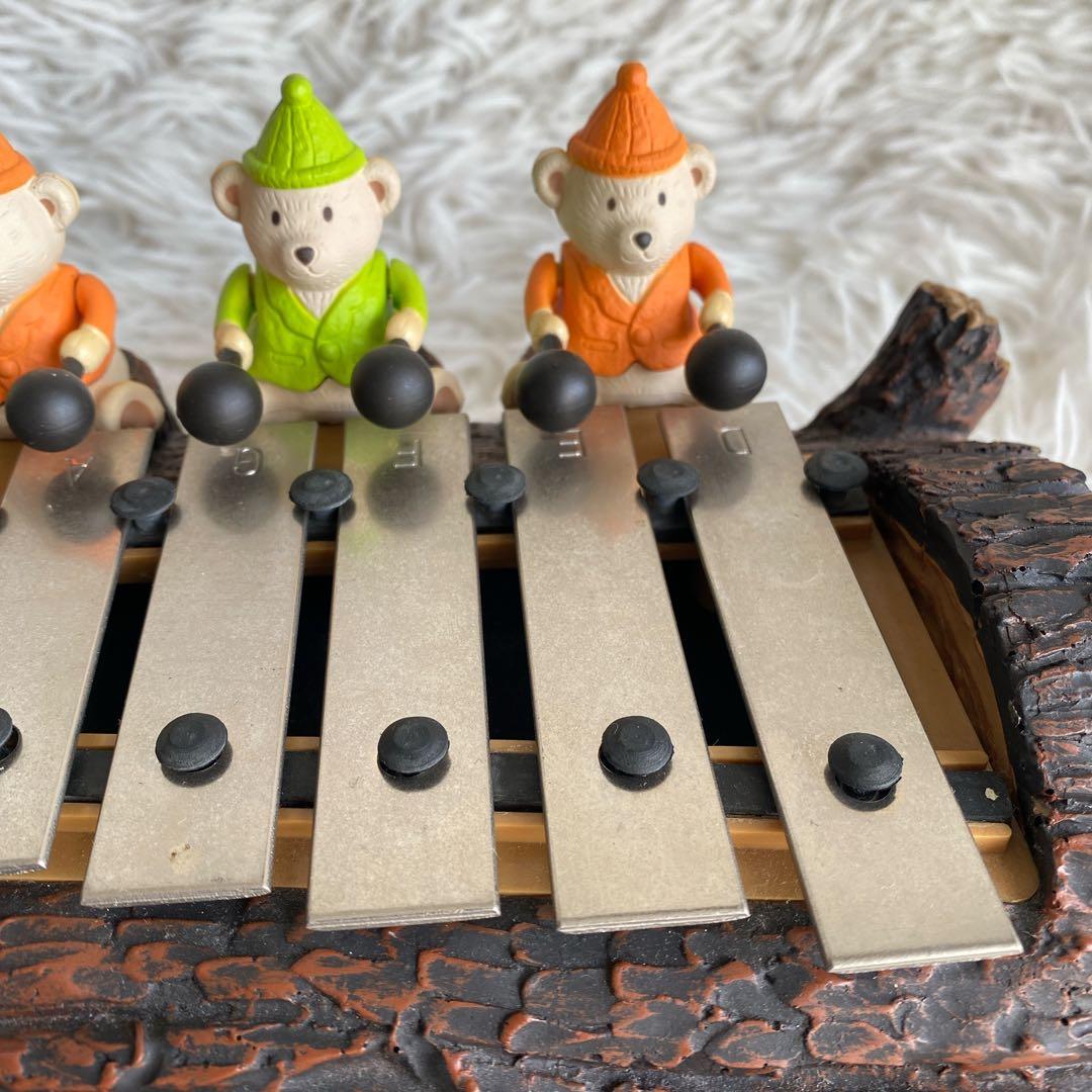 ビーアイ　こぐまの音楽隊　からくりオルゴール　シロフォン　目覚まし時計